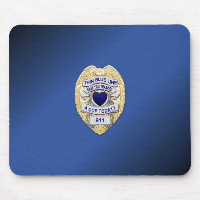 Thin Blue Line Badge Mouse Pad (Front)