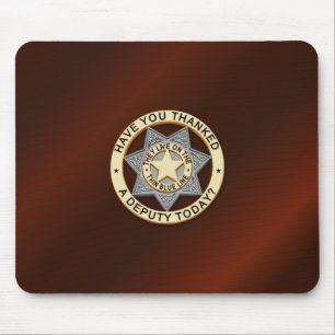Thin Blue Line Badge Mouse Pad