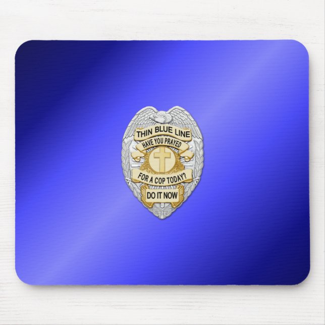 Thin Blue Line Badge Mouse Pad (Front)