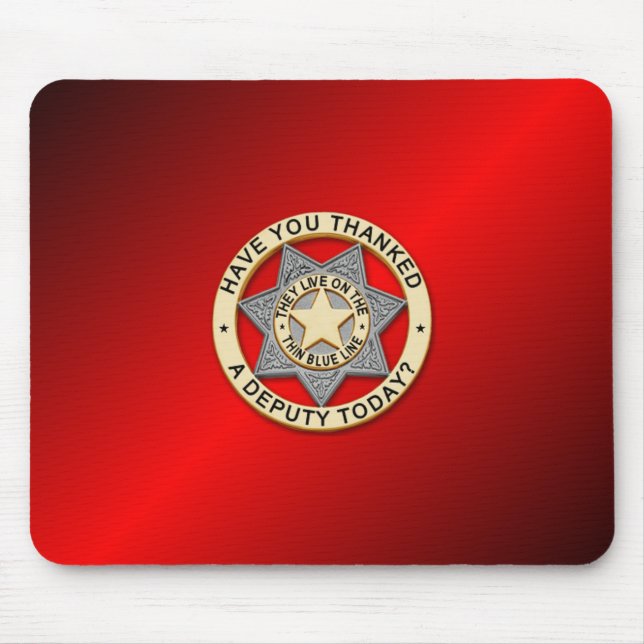 Thin Blue Line Badge Mouse Pad (Front)