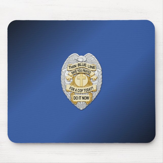 Thin Blue Line Badge Mouse Pad (Front)