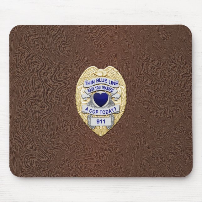 Thin Blue Line Badge Mouse Pad (Front)