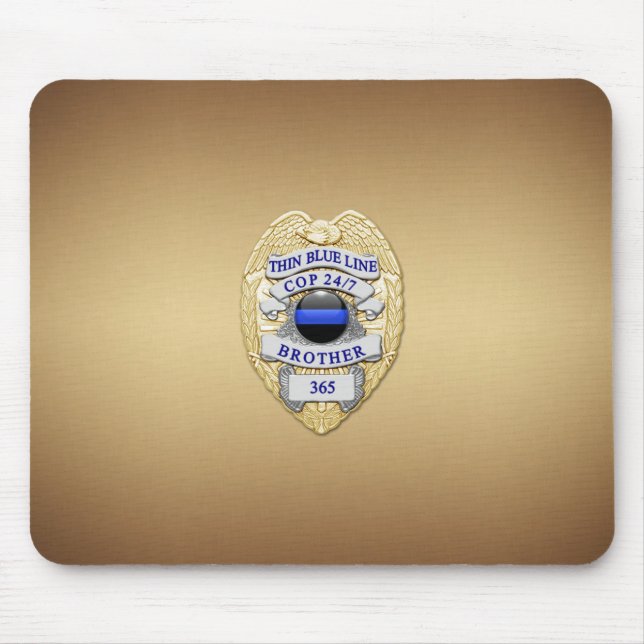 Thin Blue Line Badge Mouse Pad (Front)