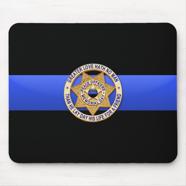 Thin Blue Line - Badge Mouse Pad (Front)