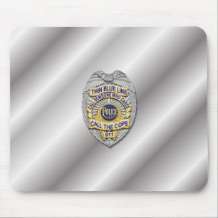 Thin Blue Line Badge Mouse Pad