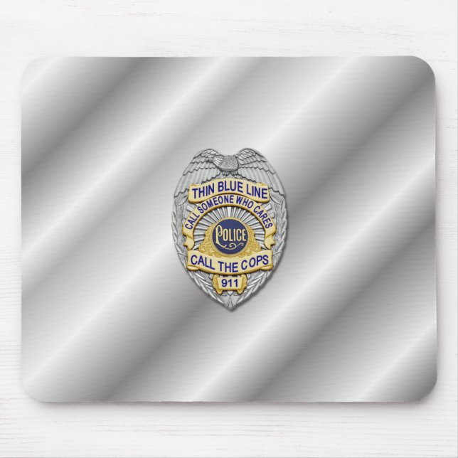 Thin Blue Line Badge Mouse Pad (Front)