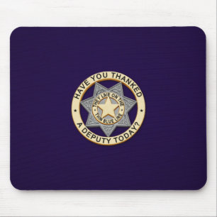 Thin Blue Line Badge Mouse Pad