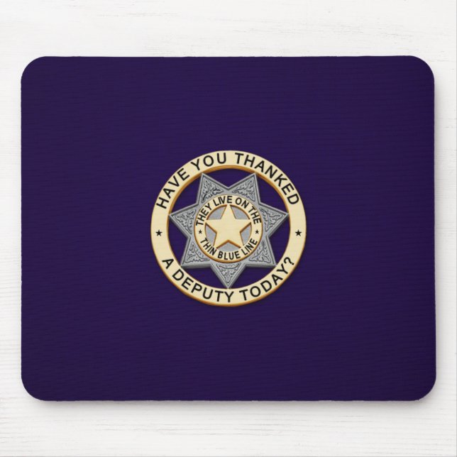 Thin Blue Line Badge Mouse Pad (Front)