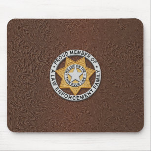 Thin Blue Line Badge Mouse Pad