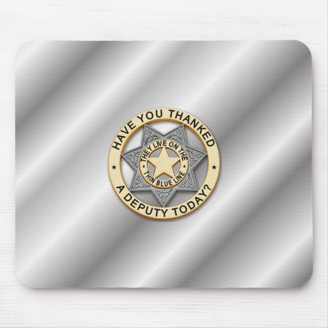 Thin Blue Line Badge Mouse Pad (Front)