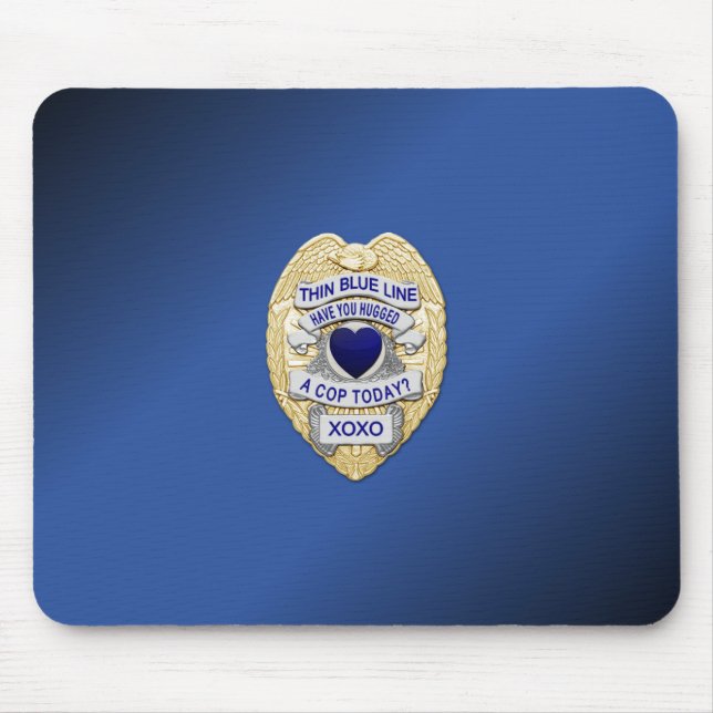 Thin Blue Line Badge Mouse Pad (Front)