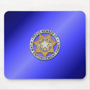 Thin Blue Line Badge Mouse Pad