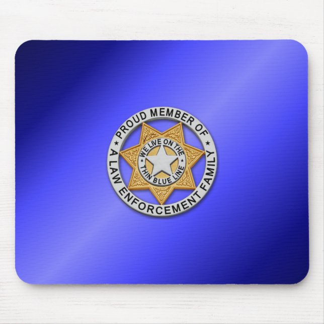 Thin Blue Line Badge Mouse Pad (Front)