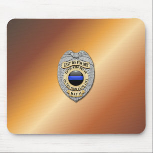 Thin Blue Line Badge Mouse Pad