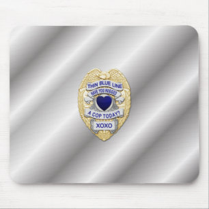 Thin Blue Line Badge Mouse Pad