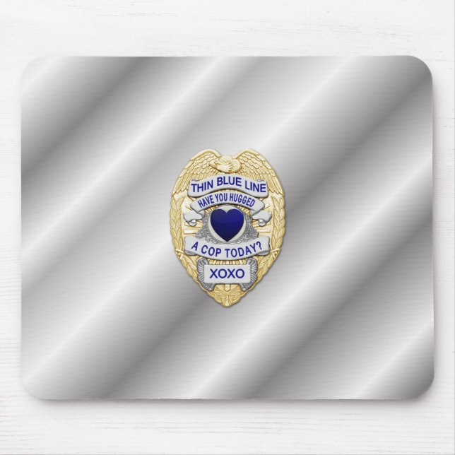 Thin Blue Line Badge Mouse Pad (Front)