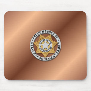 Thin Blue Line Badge Mouse Pad
