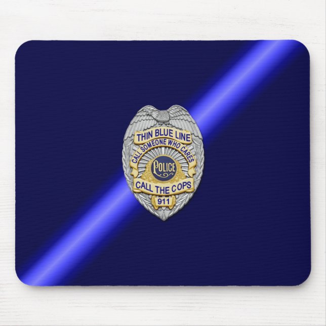 Thin Blue Line Badge Mouse Pad (Front)
