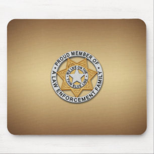 Thin Blue Line Badge Mouse Pad