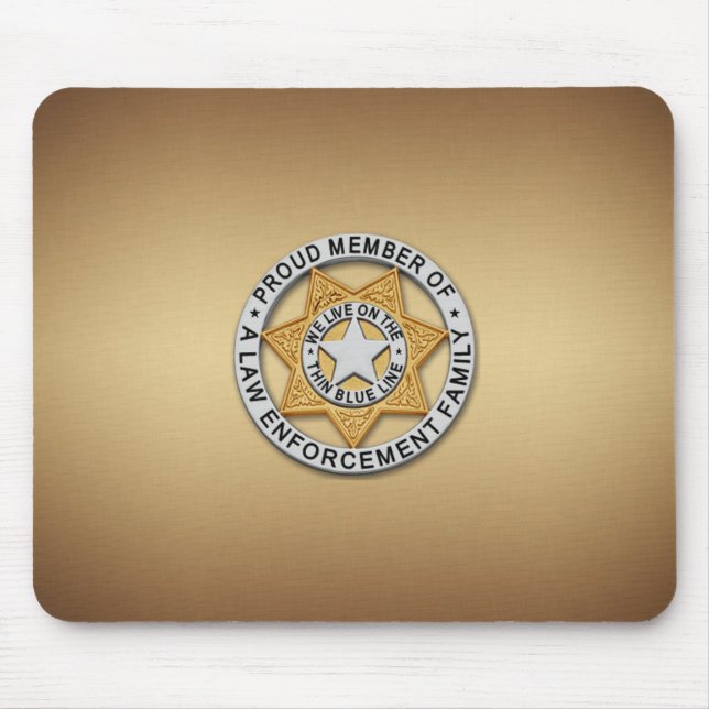 Thin Blue Line Badge Mouse Pad (Front)