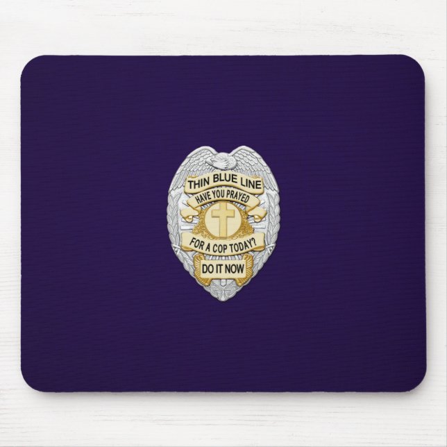 Thin Blue Line Badge Mouse Pad (Front)