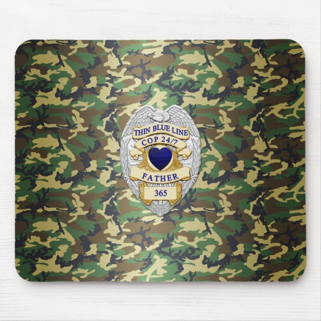 Thin Blue Line Badge Mouse Pad (Front)