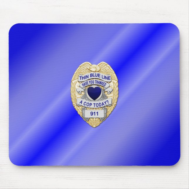 Thin Blue Line Badge Mouse Pad (Front)
