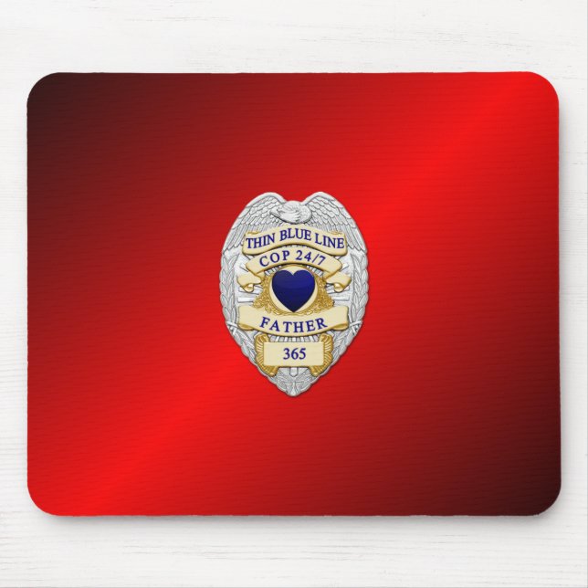 Thin Blue Line Badge Mouse Pad (Front)