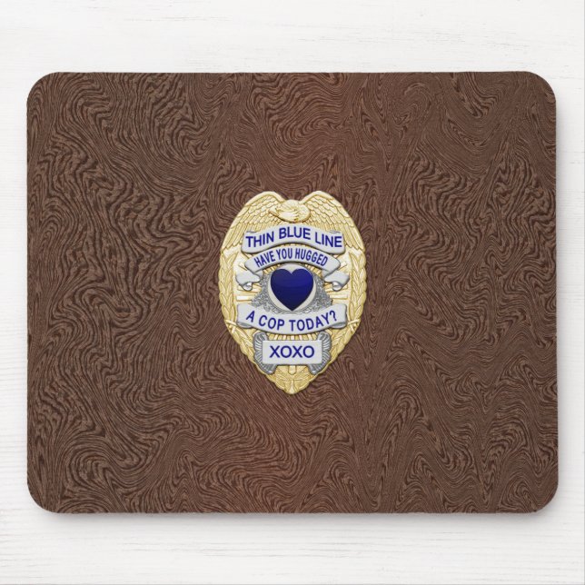 Thin Blue Line Badge Mouse Pad (Front)
