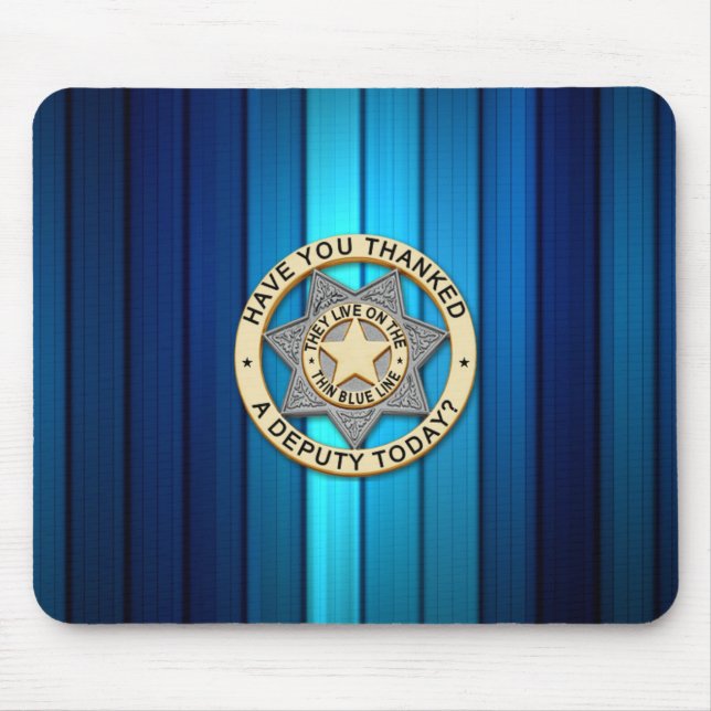 Thin Blue Line Badge Mouse Pad (Front)
