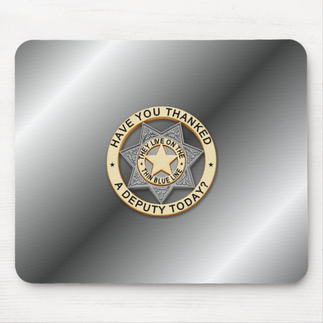 Thin Blue Line Badge Mouse Pad (Front)