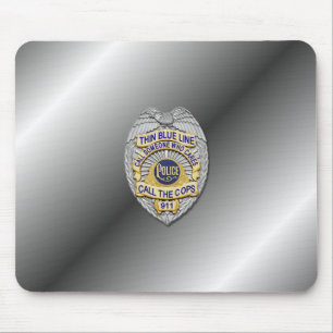 Thin Blue Line Badge Mouse Pad