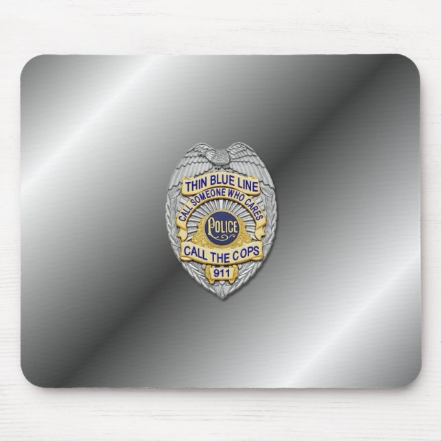Thin Blue Line Badge Mouse Pad (Front)