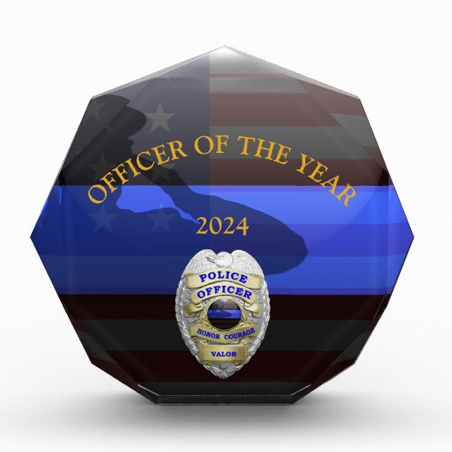 Thin Blue Line Badge - Officer of the Year Award (Front)