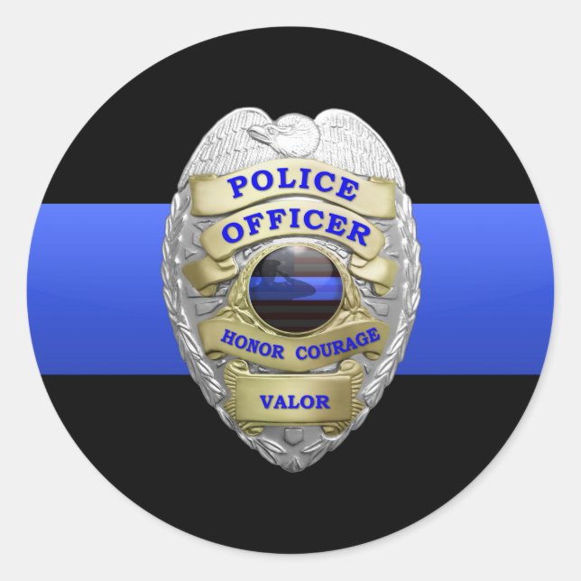 Thin Blue Line Badge Sticker (Front)