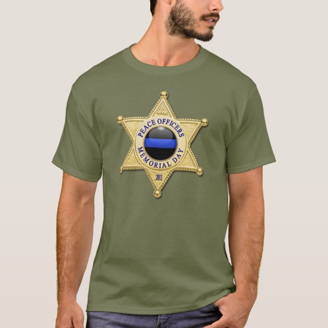 Thin Blue Line Badge T-Shirt (Front)