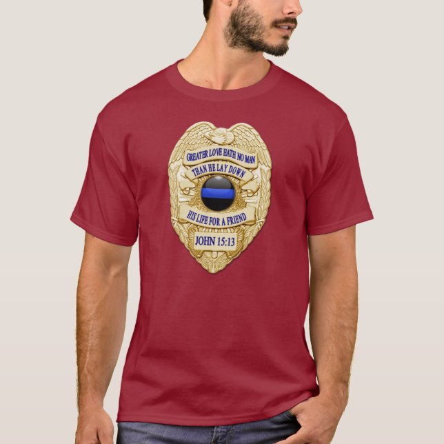Thin Blue Line Badge T-Shirt (Front)