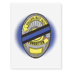 Thin Blue Line Badge Temporary Tattoos