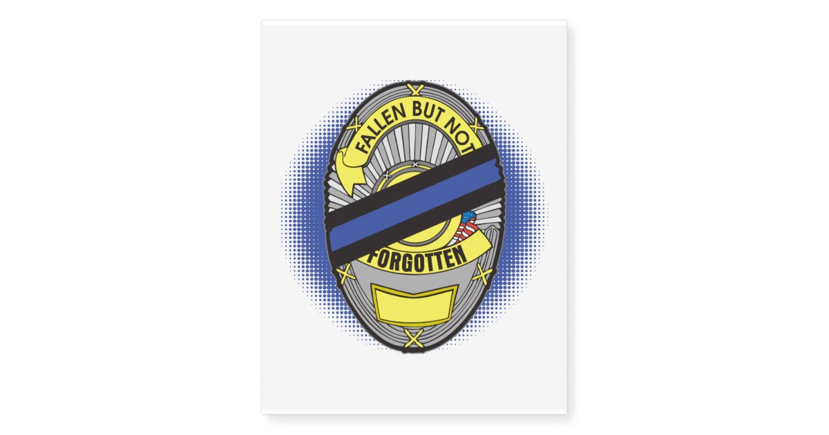Thin Blue Line Badge Temporary Tattoos Zazzle