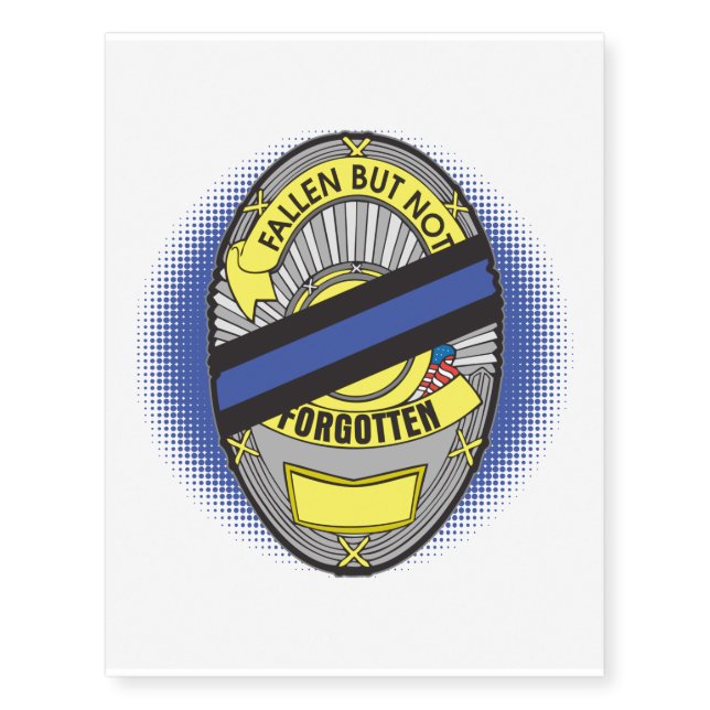 Thin Blue Line Badge Temporary Tattoos (Front)