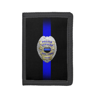 Thin Blue Line Badge Trifold Wallet