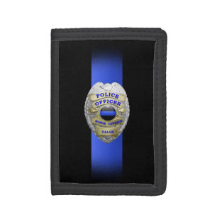 Thin Blue Line Badge Trifold Wallet