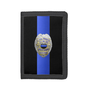 Thin Blue Line Badge Trifold Wallet