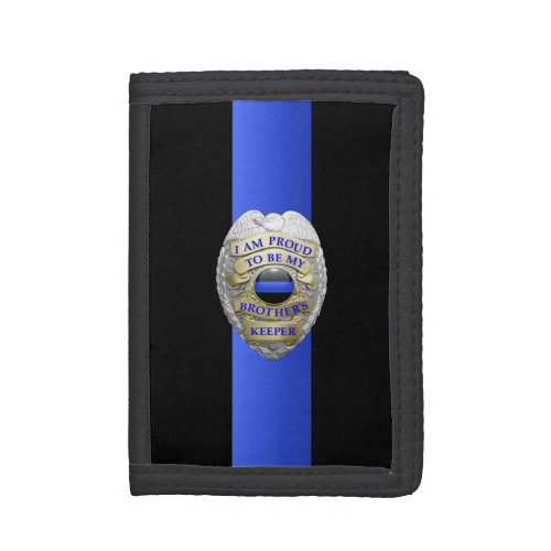 Thin Blue Line Badge  Trifold Wallet