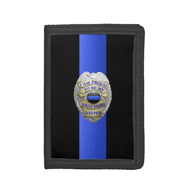 Thin Blue Line Badge  Trifold Wallet (Front Vertical)
