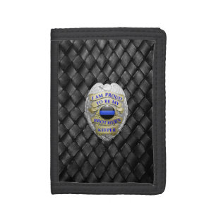 Thin Blue Line Badge Trifold Wallet