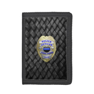Thin Blue Line Badge Trifold Wallet