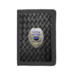Thin Blue Line Badge Trifold Wallet