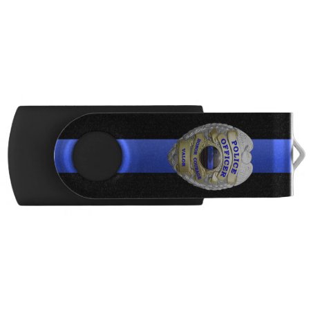 Thin Blue Line Badge Usb Flash Drive