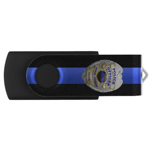 Thin Blue Line Badge USB Flash Drive